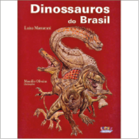 Imagem: Capa de livro. Na parte superior, o título e na parte inferior, ilustrações de dinossauros.  Fim da imagem.