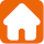 Imagem: Ícone: Tarefa de casa, composto pela ilustração de uma casa branca dentro de um quadrado laranja. Fim da imagem.