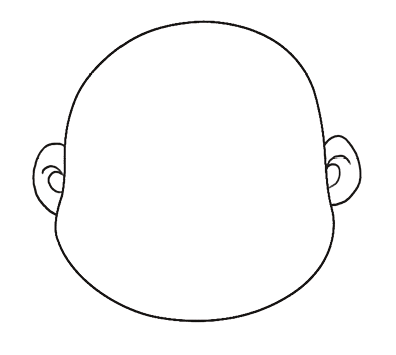 Imagem: Ilustração. Contorno de um rosto arredondado com duas orelhas desenhadas. Fim da imagem.
