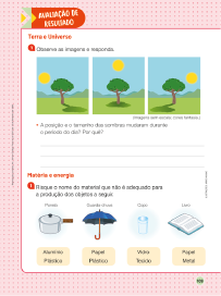 Imagem: Ilustração. Exemplifica como será a seção Avaliação de resultados. Página composta por textos e imagens. Fim da imagem.