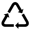 Imagem: Ilustração. Símbolo de reciclagem com setas formando um triangulo. Fim da imagem.