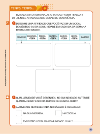 Imagem: Ilustração. Exemplifica como será a seção Tempo, tempo. Página composta por textos e imagens. Fim da imagem.