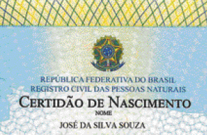 Imagem: Fotografia. Parte de uma Certidão de Nascimento.  Fim da imagem.