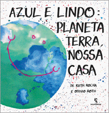 Imagem: Capa de livro. Na parte superior, o título e à esquerda, ilustração do planeta Terra sorrindo. Fim da imagem.