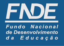 Imagem: Logotipo héfi-hêni-dê-eh. Na parte superior, a sigla héfi-hêni-dê-eh. Em seguida, um traço e o nome: Fundo Nacional de Desenvolvimento da Educação. Fim da imagem.