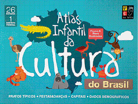 Imagem: Capa de livro. No centro, o título e em volta, ilustrações de animais. Ao fundo, mapa do Brasil.  Fim da imagem.