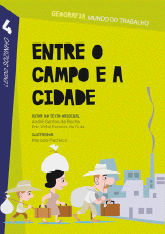 Imagem: Capa de livro. Na parte superior, o título e na parte inferior, ilustração de um casal e um menino andando e segurando malas. Ao fundo, prédios e uma fábrica.   Fim da imagem.