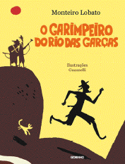 Imagem: Capa de livro. Na parte superior, o título e na parte inferior, ilustração de um homem correndo. Ao fundo, silhueta de dois homens em um morro.  Fim da imagem.