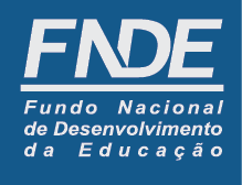 Imagem: Logotipo héfi-hêni-dê-eh. Na parte superior, a sigla héfi-hêni-dê-eh. Em seguida, um traço e o nome: Fundo Nacional de Desenvolvimento da Educação. Fim da imagem.