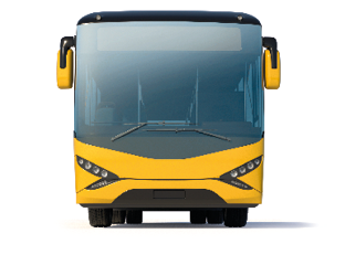 Imagem: Ilustração. Um ônibus amarelo.   Fim da imagem.