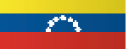 Ilustração. Bandeira da Venezuela, composta por três faixas horizontais: amarelo, azul e vermelho. No centro há um arco de estrelas brancas.  