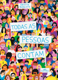 Imagem: Capa de livro. No centro, o título e ao fundo, ilustração de várias pessoas com roupas coloridas. Fim da imagem.