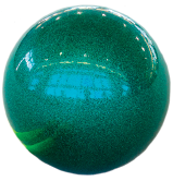 Imagem: Fotografia. Uma bola verde.  Fim da imagem.