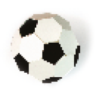 Imagem: Ilustração. Uma bola de futebol.  Fim da imagem.