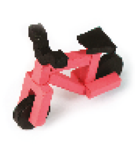 Imagem: Ilustração. Uma bicicleta cor-de-rosa.   Fim da imagem.