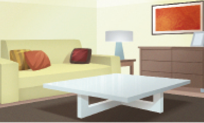 Imagem: A segunda coluna tem uma ilustração de uma sala de estar,  Fim da imagem.