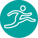 Imagem: Ícone referente à seção Superando defasagens, composto pela ilustração da silhueta de uma pessoa correndo dentro de um círculo verde. Fim da imagem.