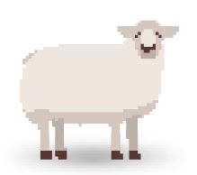 Imagem: Ilustração. Uma ovelha. Fim da imagem.