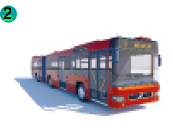 Imagem: Ilustração. Um ônibus vermelho. Fim da imagem.