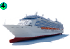 Imagem: Ilustração. Um navio grande branco. Fim da imagem.