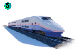 Imagem: Ilustração. Um trem de alta velocidade. Fim da imagem.