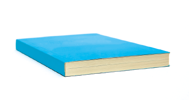 Imagem: Fotografia. Um livro impresso fechado de capa azul. Fim da imagem.