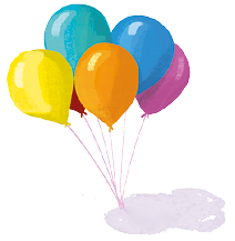 Imagem: Ilustração. Um conjunto de balões coloridos. Fim da imagem.