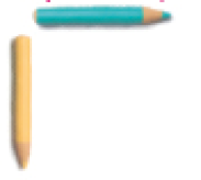 Imagem: Ilustração de dois lápis: um azul e um bege. Fim da imagem.