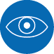 Imagem: Ícone referente à seção Primeiros contatos, composto pela ilustração de um olho dentro de um círculo azul. Fim da imagem.