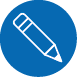Imagem: Ícone referente à seção Atividades do módulo, composto pela ilustração de um lápis dentro de um círculo azul. Fim da imagem.
