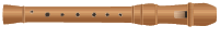 Imagem: Fotografia. Uma flauta. Apresenta corpo longo, cilíndrico, com alguns furos no comprimento e bocal achatado na extremidade. Fim da imagem.