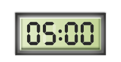 Imagem: Ilustração. Visor de um relógio digital que marca 05:00. Fim da imagem.