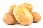 Imagem: Fotografia. Um punhado de batatas inglesas. Fim da imagem.
