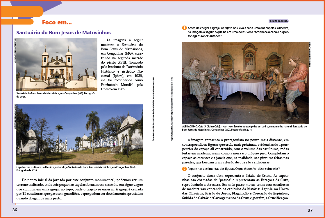 Reprodução em miniatura de página do Livro do Estudante com destaque para a seção Foco em...