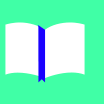 Ilustração. Desenho de um caderno branco aberto, que corresponde ao ícone do Para ler.