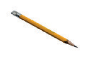 Fotografia. Um lápis de escrever em amarelo, com a parte inferior em madeira e ponta em grafite em cinza.