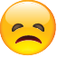 Emoji com olhos caídos e lábios para baixo.