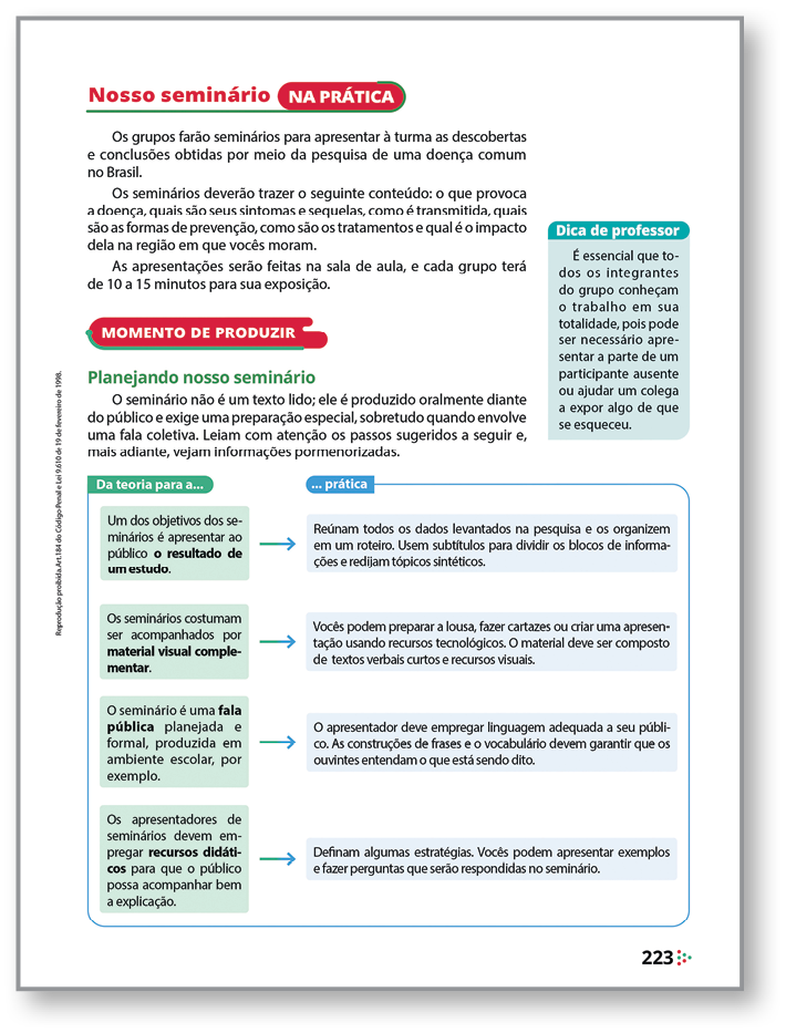 Reprodução de página de livro. Destaque para a seção 'Meu [gênero] na prática'.