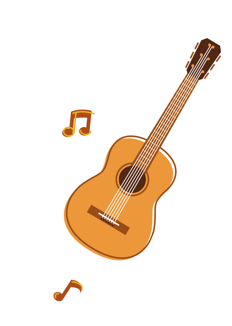 Ilustração de um violão marrom.