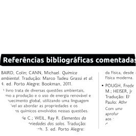 Recorte de uma página com a seção: Referências bibliográficas. É composto por textos. 