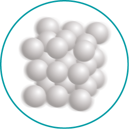 Ilustração de várias esferas próximas umas das outras, com um padrão de organização. Elas estão levemente desfocadas, com rastros visíveis em suas bordas.