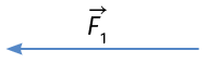 Ilustração. Vetor F com subscrito 1 com uma seta azul logo abaixo, apontando para a esquerda.
