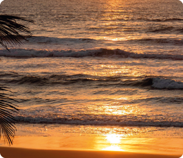 Fotografia de uma praia, com sequência de ondas no mar indo em direção à areia.