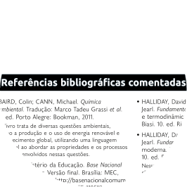 Recorte de uma página do livro com as referências bibliográficas comentadas.