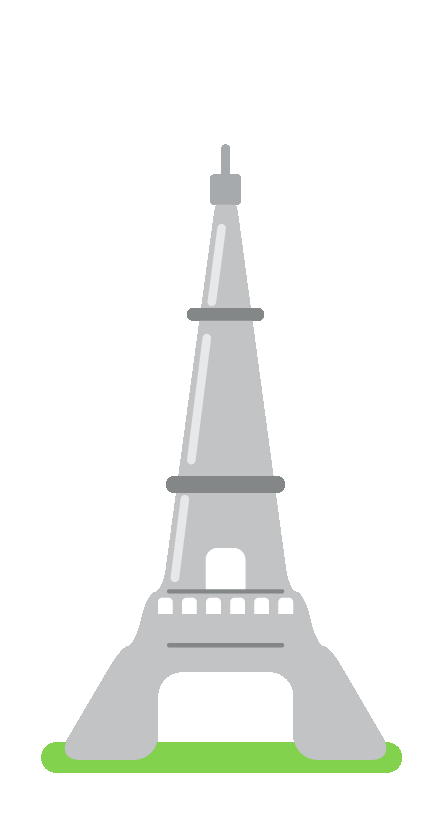 Ilustração. A Torre Eiffel em formato pontiagudo.