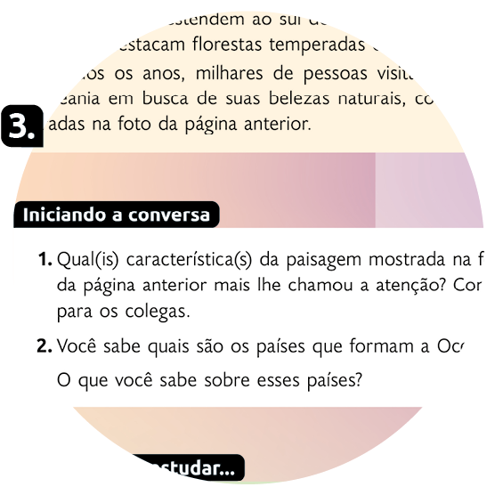 Página de referência 3 do boxe Iniciando a conversa contendo texto.