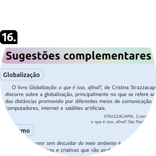 Página de referência 16 da seção Sugestões complementares com uma lista.