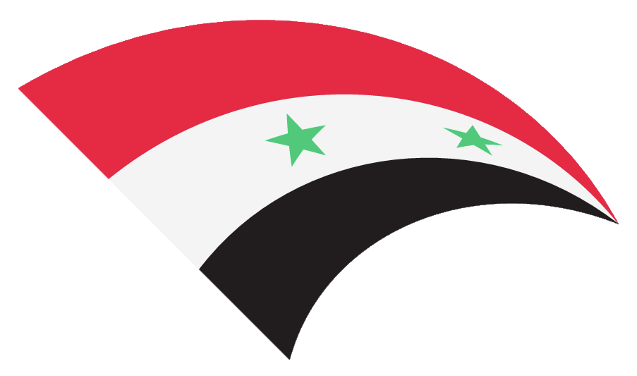 Bandeira composta por três faixas horizontais em vermelho, branco e preto com duas estrelas verdes ao centro, na faixa branca.