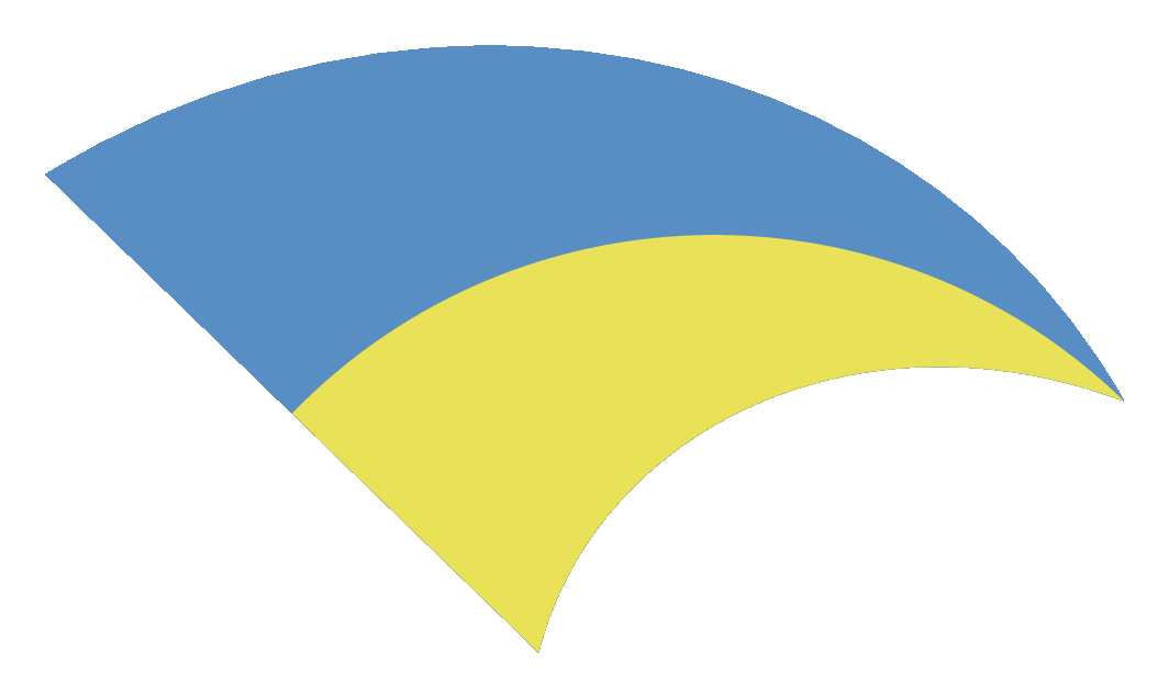Bandeira composta por duas faixas horizontais em azul e amarelo.