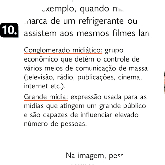 Página de referência 10 do Vocabulário com uma palavra em destaque.